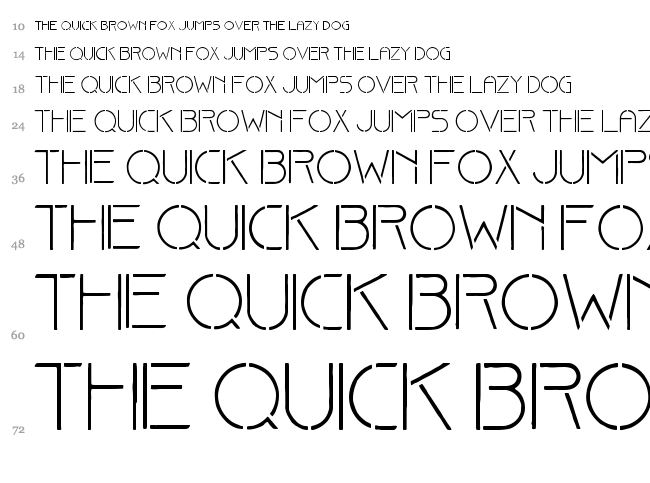 Fine Stencil font waterfall